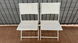 Mesa y 2 Sillas Jardín Cristal y Metal