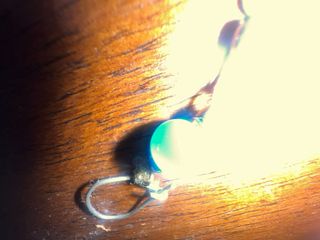 Pendiente azul y plateado