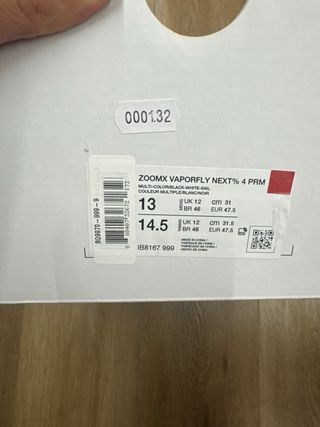 Nike Vaporfly 4% Taglia 47.5 Nuove