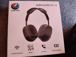 Auriculares Bluetooth 5.0 EURO LIFE Negros