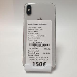 Apple iPhone X Plata 256GB 356725088743416