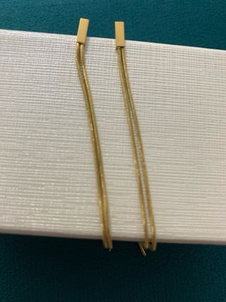 Pendientes largos acero dorado