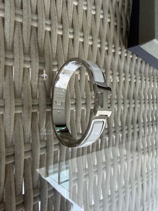 Pulsera Hermès Plata y Blanco