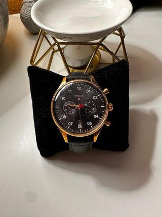 Reloj Tous 1920 Hombre Piel Negro Dorado