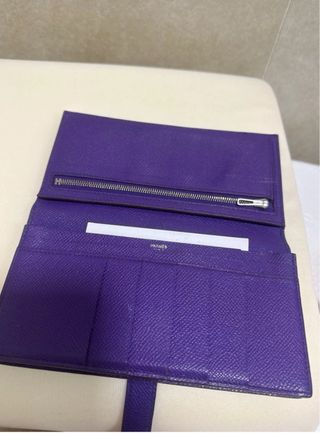 Portafoglio Hermes Béarn Pelle Viola