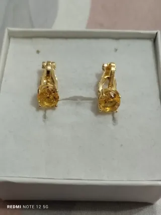 Pendientes oro circonitas amarillas