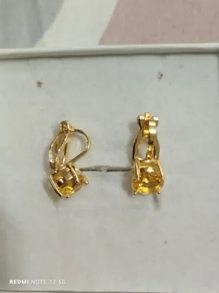 Pendientes oro circonitas amarillas