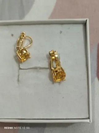 Pendientes oro circonitas amarillas