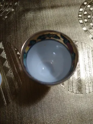 2 copas de porcelana pintadas a mano