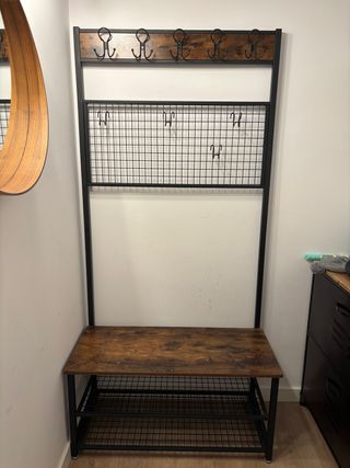 Banco Perchero-Zapatero Estilo Industrial