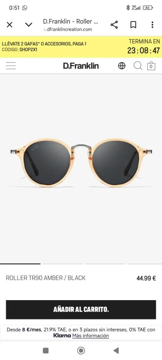 Gafas Roller TR90 Ámbar de segunda mano por 28 EUR en