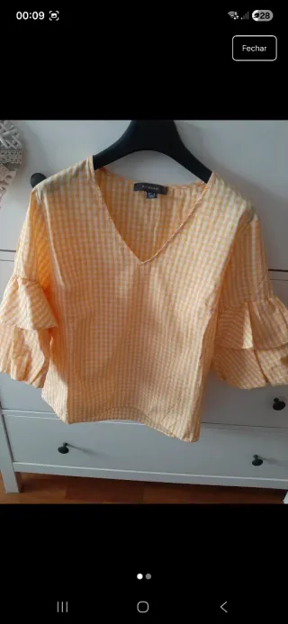 Blusa amarela xadrez Primark