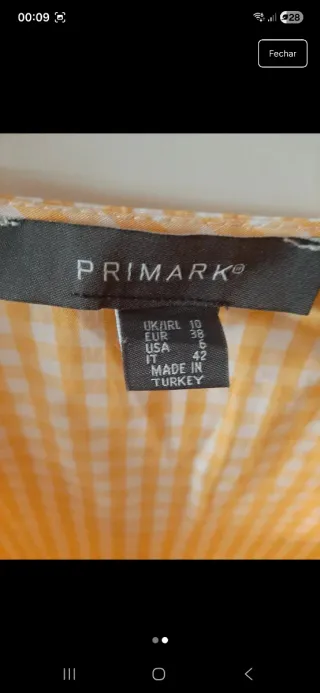 Blusa amarela xadrez Primark