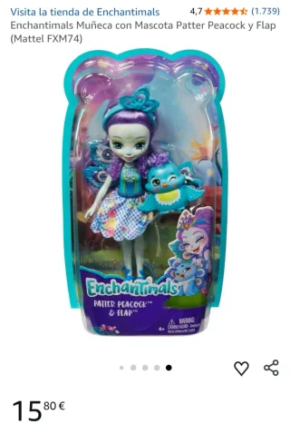 Muñeca Hada Enchantimals mascota Pater Peacock