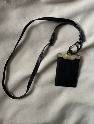 Portabadge/Portacarte Prada Nero e Oro