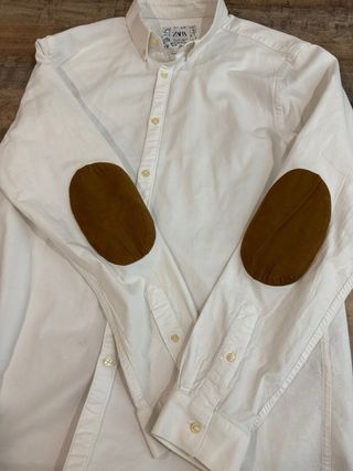 Camisa Zara Algodón Blanca Hombre