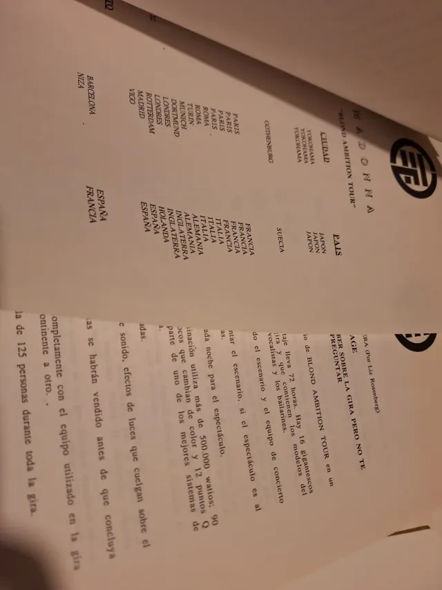 Madonna Blond Ambition Tour Press Kit