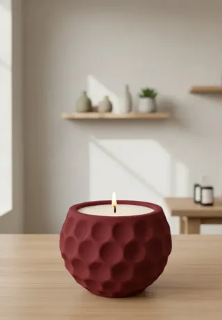 Vela Decorativa Vermelha Texturizada