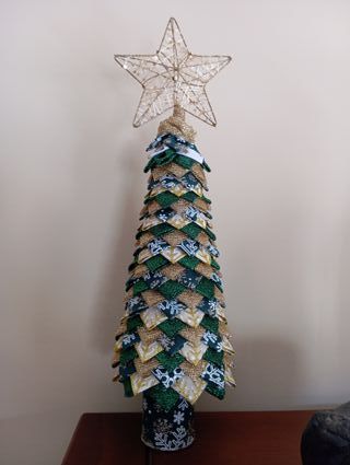 Árbol de Navidad Decorativo Tela y Yute