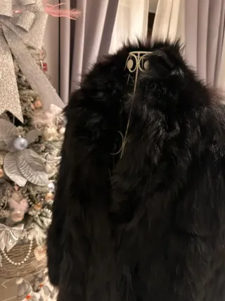 Chaqueta de zorro negra