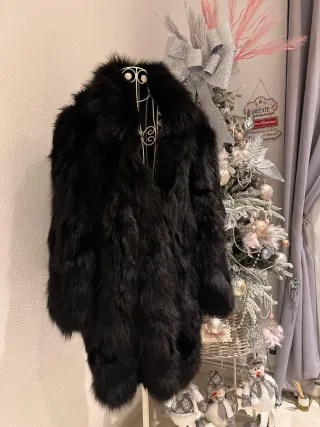 Chaqueta de zorro negra