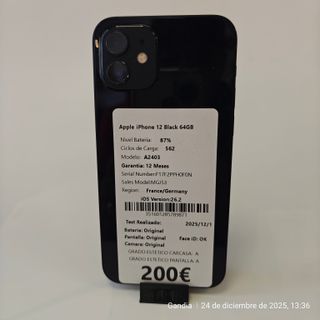 Apple iPhone 12 Negro 64GB 351601285789871