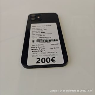 Apple iPhone 12 Negro 64GB 351601285789871