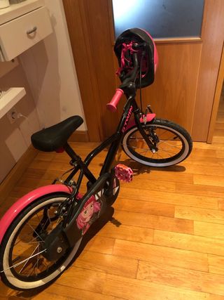 Bicicleta infantil B'TWIN rosa y negra