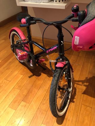 Bicicleta infantil B'TWIN rosa y negra