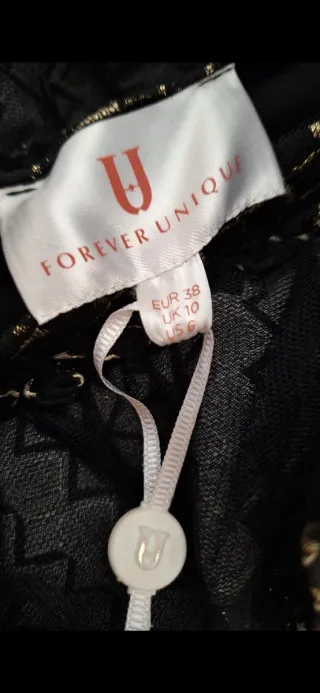 Vestido fiesta mini negro y dorado