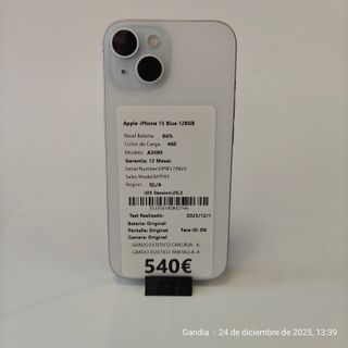 Apple iPhone 15 Azul 128GB 353354140842166