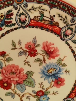 Plato Chino de porcelana de la dinastía Qing