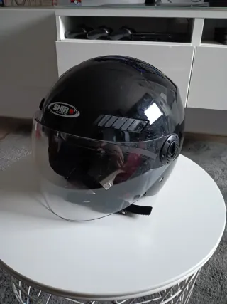 Casco Moto SHIR Negro con Visera