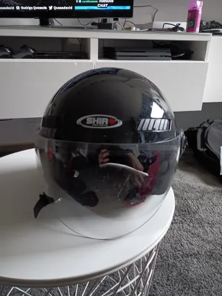 Casco Moto SHIR Negro con Visera
