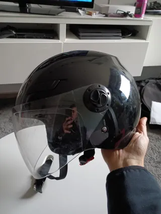 Casco Moto SHIR Negro con Visera
