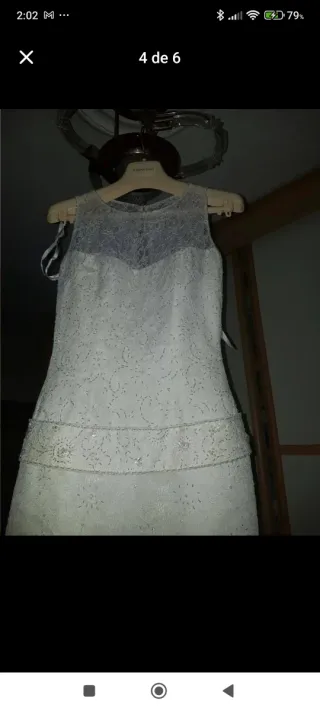Vestido de Novia Corte Sirena Talla 36 Blanco Roto