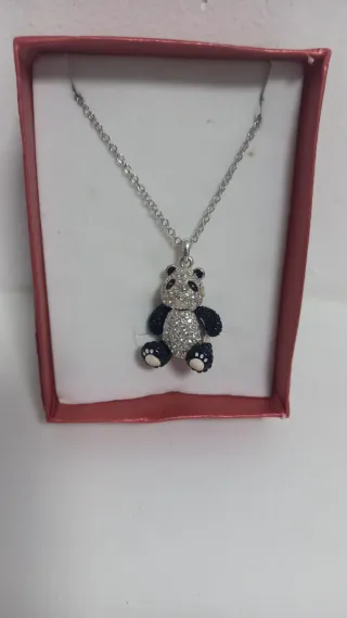 Colgante Oso Panda con Cadena Plateada