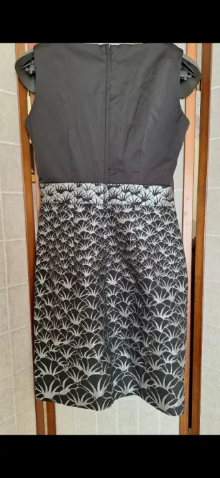 Vestido fiesta negro y plateado