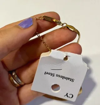 Collana acciaio dorato fiore rosa