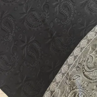 Foulard Mango Negro y Gris con Flecos