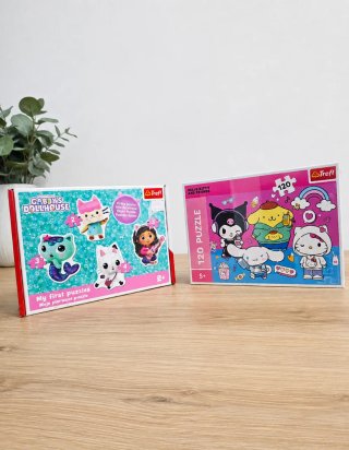 Lote 2 Puzzles Trefl: Gabby's Dollhouse y Hello Ki