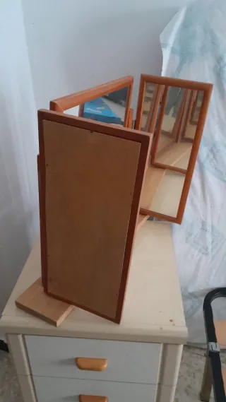 3 Espejos tocador plegables madera