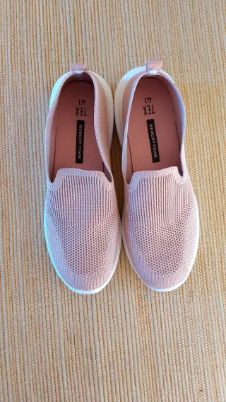 Zapatillas Mujer Beige y Rosa