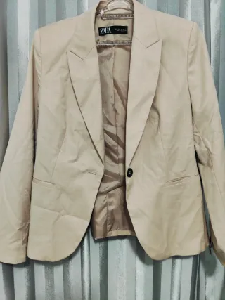 Chaqueta de traje Zara beige mujer Talla M