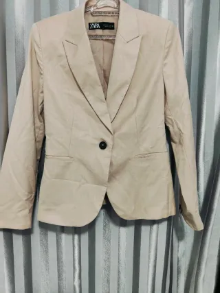 Chaqueta de traje Zara beige mujer Talla M