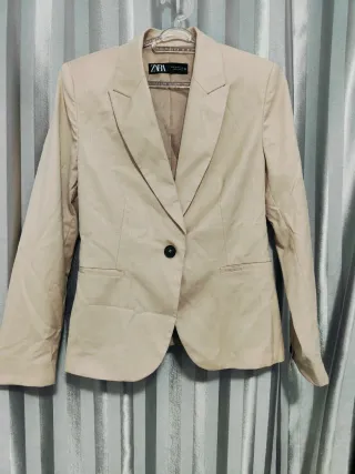 Chaqueta de traje Zara beige mujer Talla M
