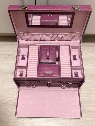 Joyero grande de El Corte Inglés morado con espejo
