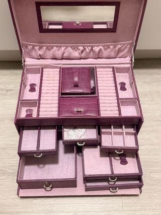 Joyero grande de El Corte Inglés morado con espejo