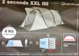 Tienda Quechua 2 Segundos XXL 4 personas