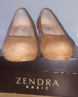 Zapatos Zendra Ante Marrón, Talla 40